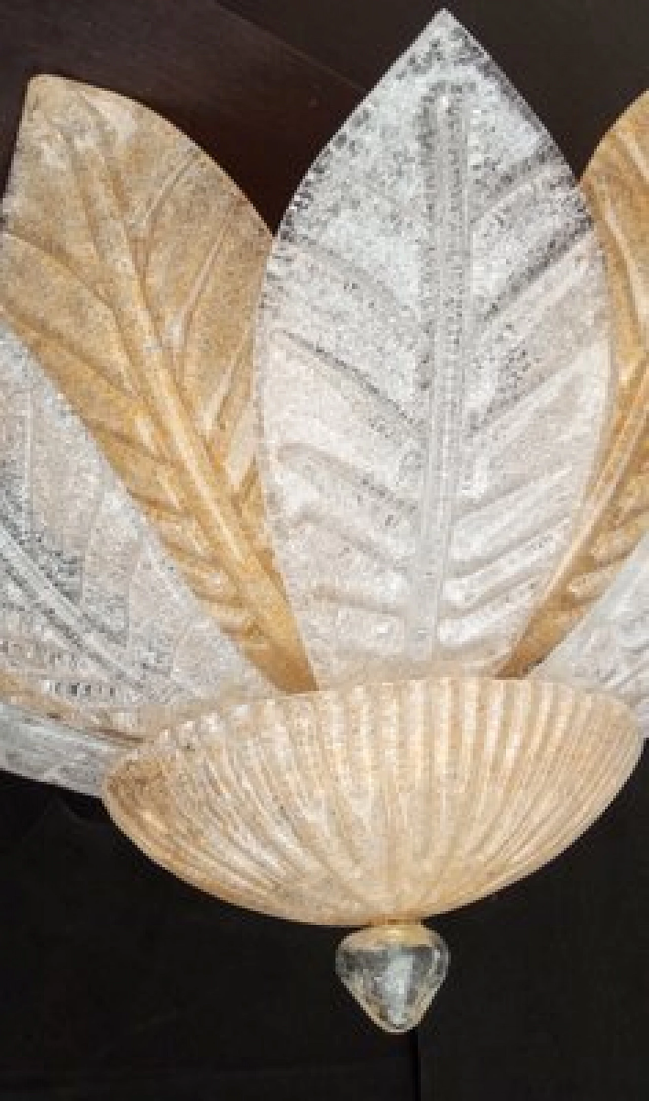 Transparent and amber Murano glass chandelier, 1990s 6