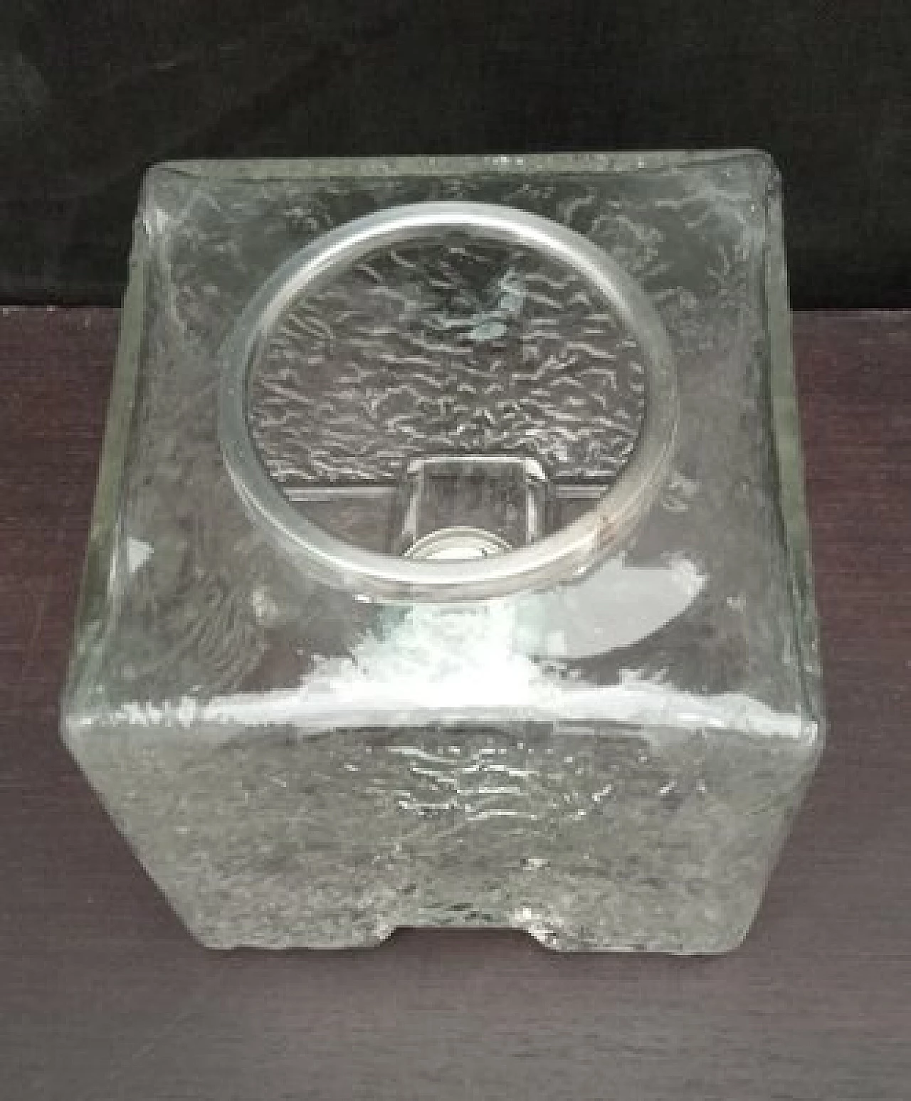 Pair of Murano glass cube ceiling lamps by Toni Zuccheri for Veart, 1970s 5