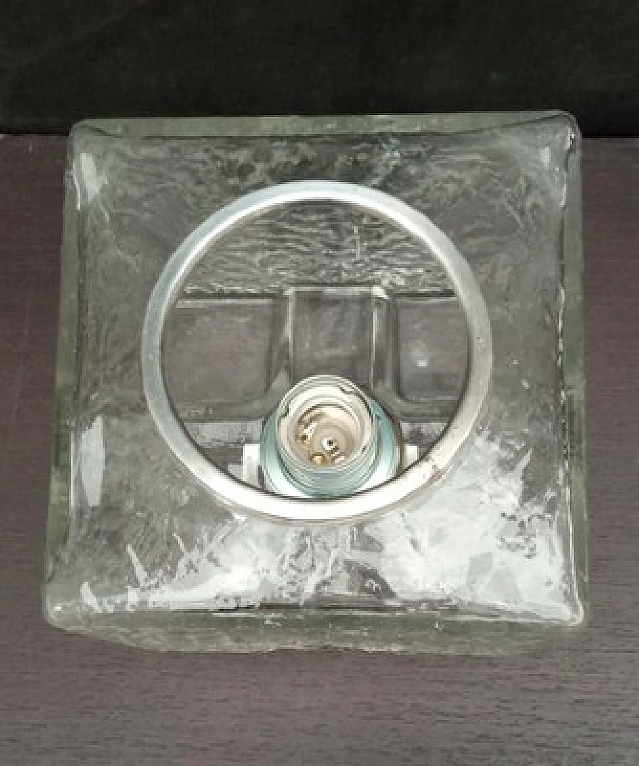 Pair of Murano glass cube ceiling lamps by Toni Zuccheri for Veart, 1970s 7