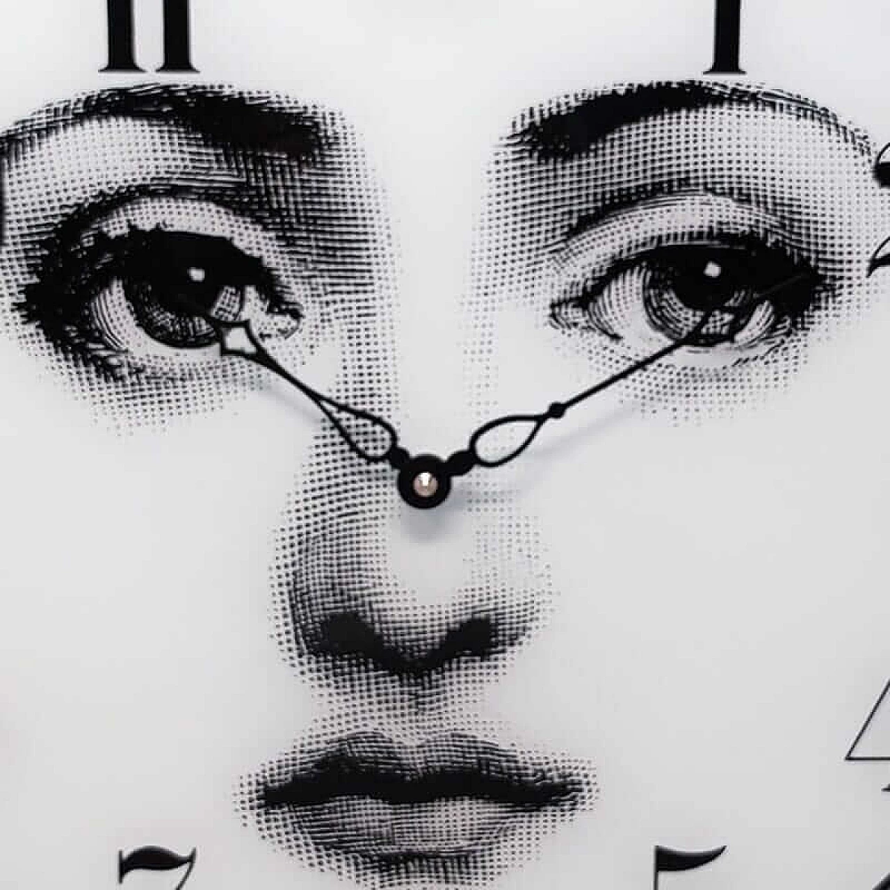 Glass wall clock by Fornasetti, 1990s 2