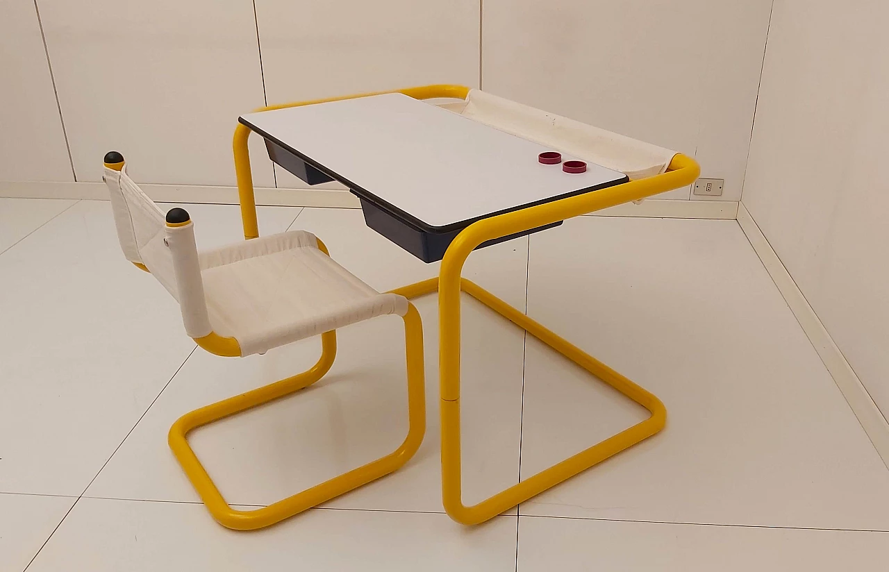 Twenty Tube desk and chair by Marc Berthier for Roche and Bobois, 1970s 1
