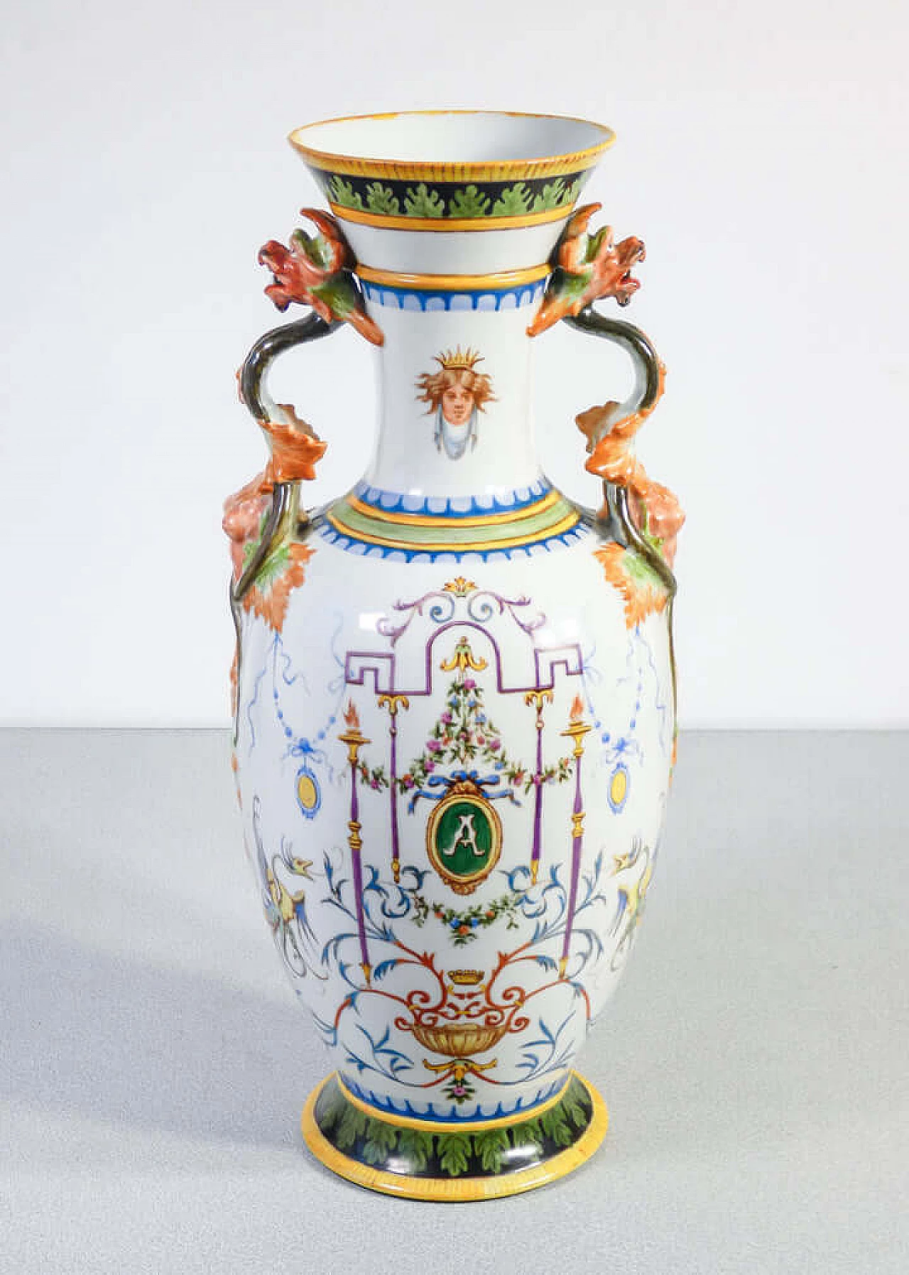 Pair of painted ceramic vases by Palmira Andreis, 1887 2