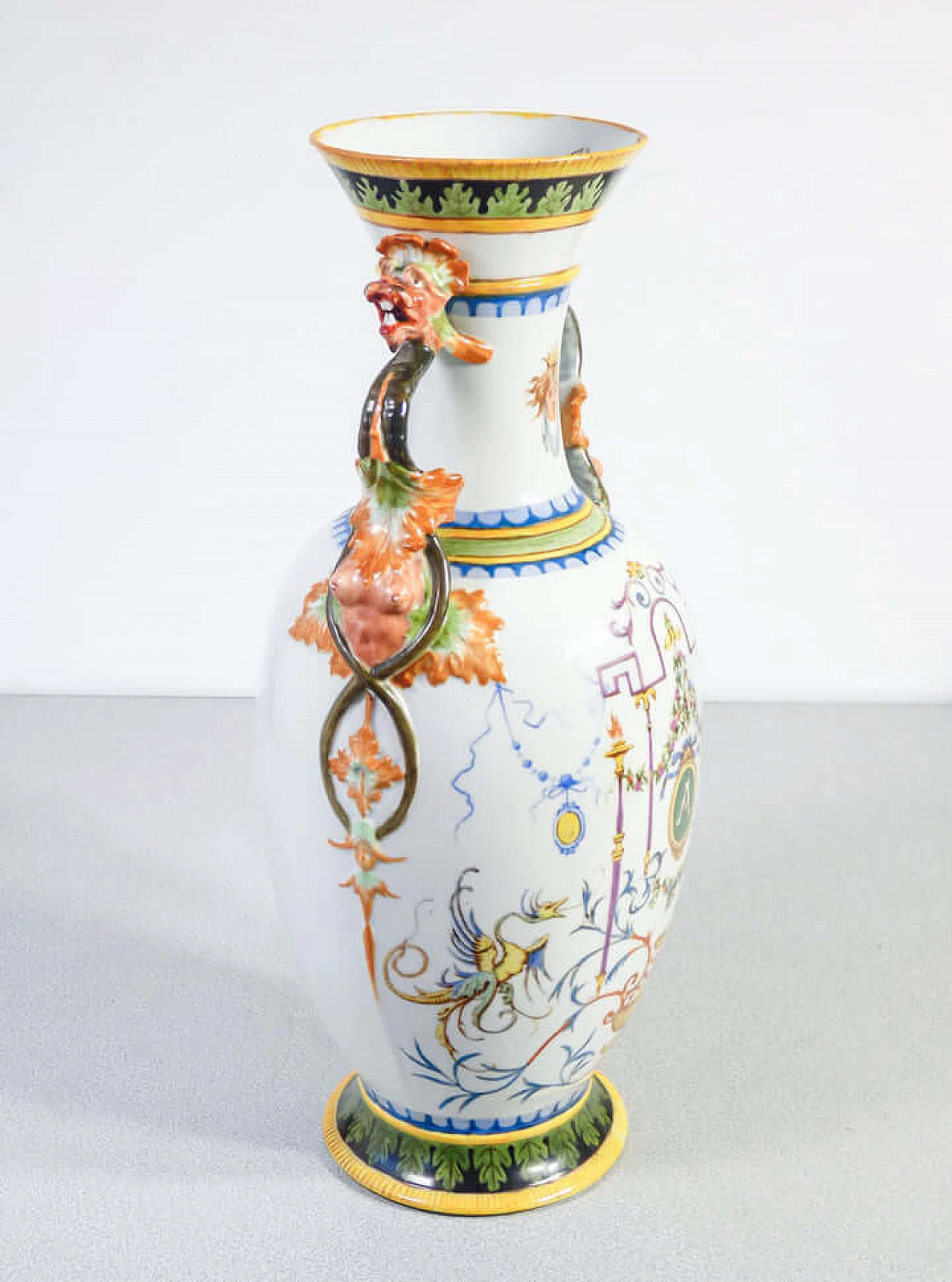 Pair of painted ceramic vases by Palmira Andreis, 1887 5