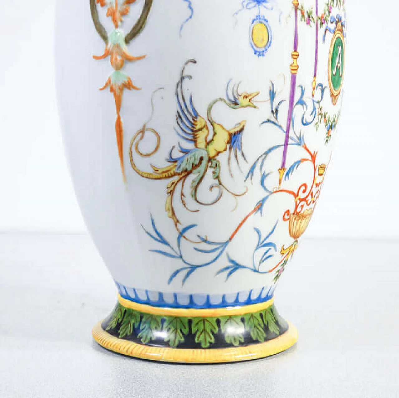 Pair of painted ceramic vases by Palmira Andreis, 1887 6