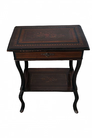 Napoleon III openable work side table with mirror inside, late 19th century