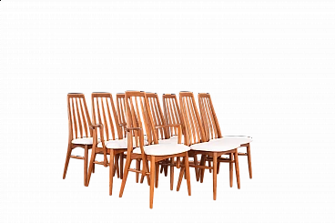 8 Eva chairs in solid teak by Niels Koefoed for Koefoeds Hornslet, 1960s