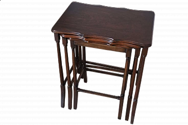 3 Interlocking mahogany coffee tables, 1940s