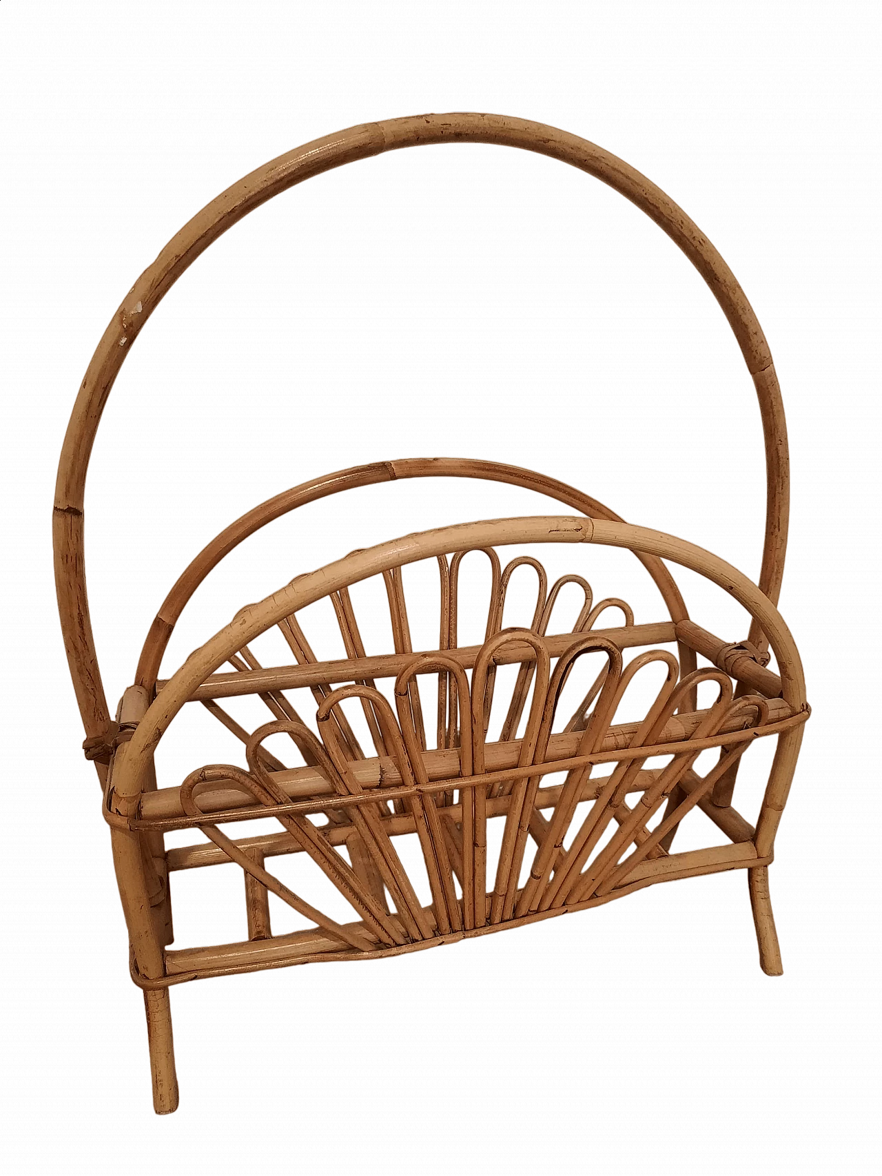 Bamboo and rattan magazine rack by Franco Albini, 1960s 7