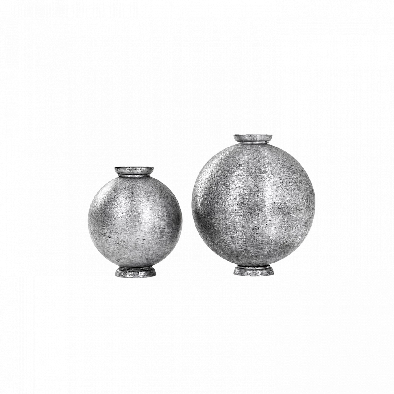 Coppia di vasi in alluminio di Lorenzo Burchiellaro, anni '60 7
