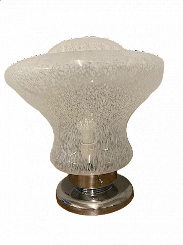 Metal and milk glass table lamp by Mazzega, 1970s