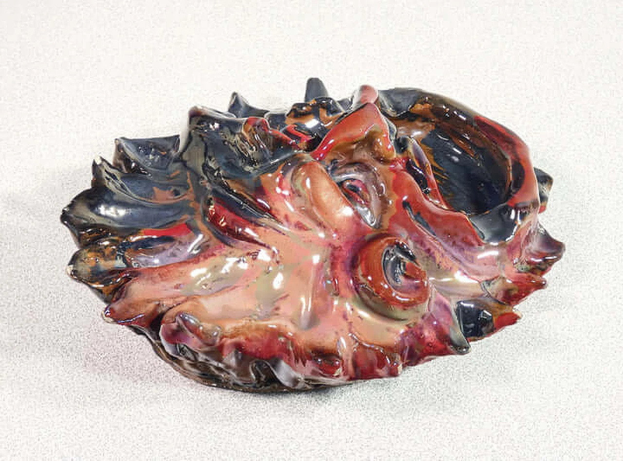 Ceramic mask ashtray by Torido Mazzotti for M.G.A. 7