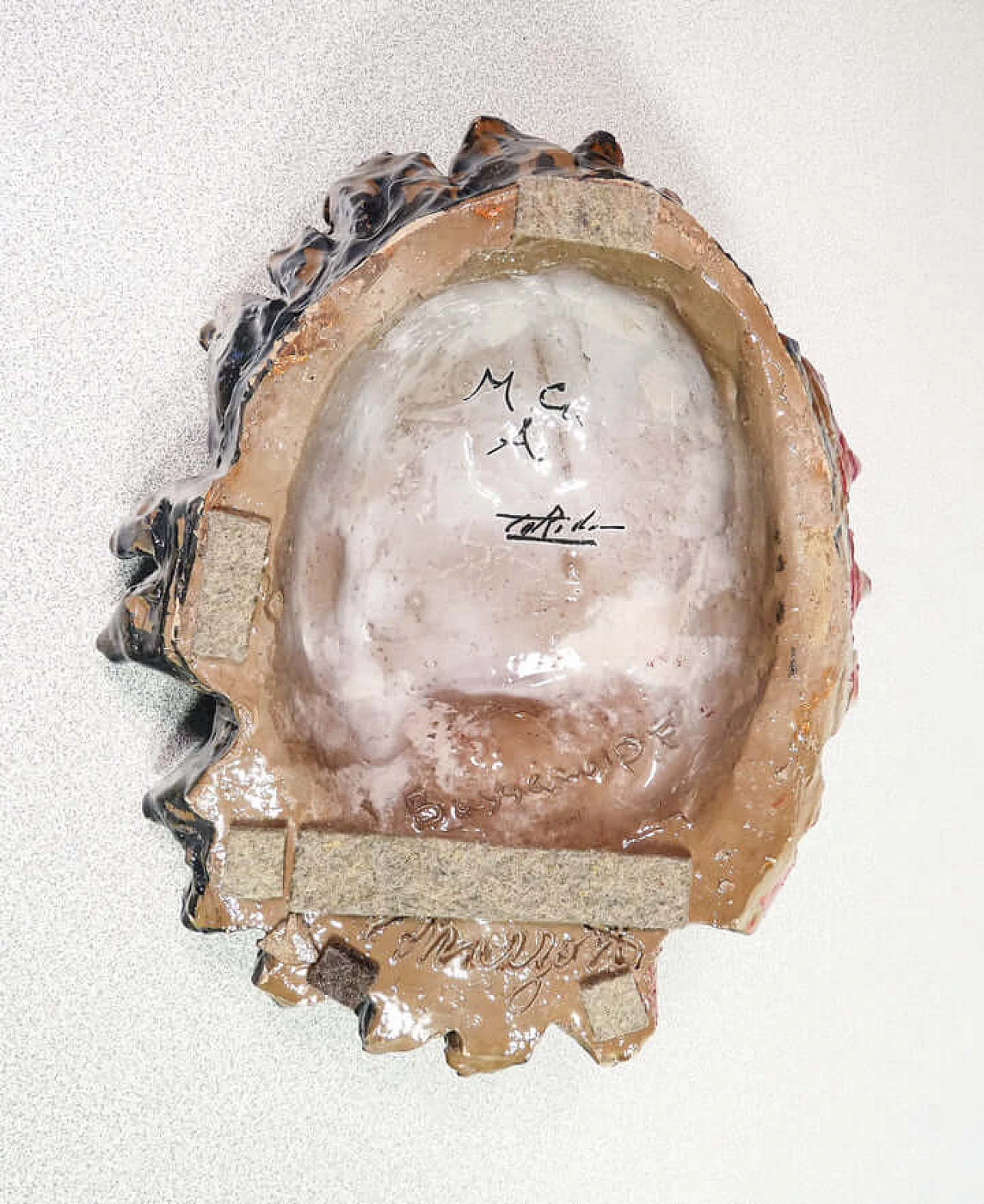 Ceramic mask ashtray by Torido Mazzotti for M.G.A. 8