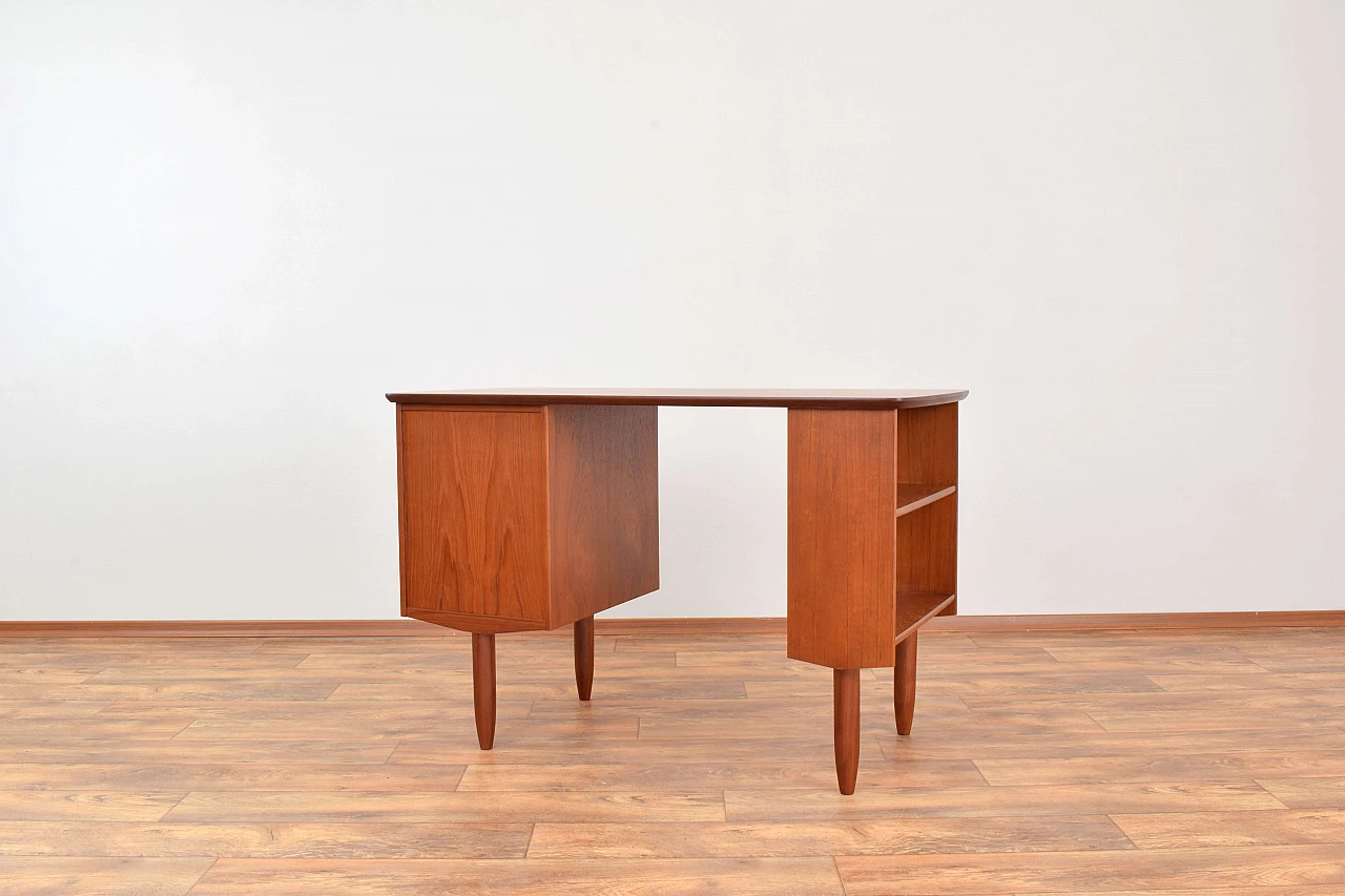 Danish teak desk with three drawers, 1960s 9