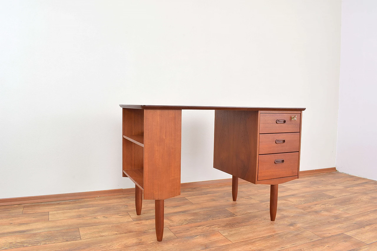 Danish teak desk with three drawers, 1960s 10