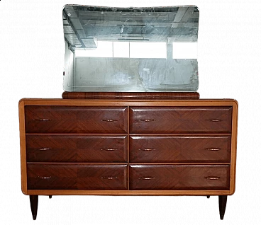 Rosewood veneered dresser with mirror, 1960s