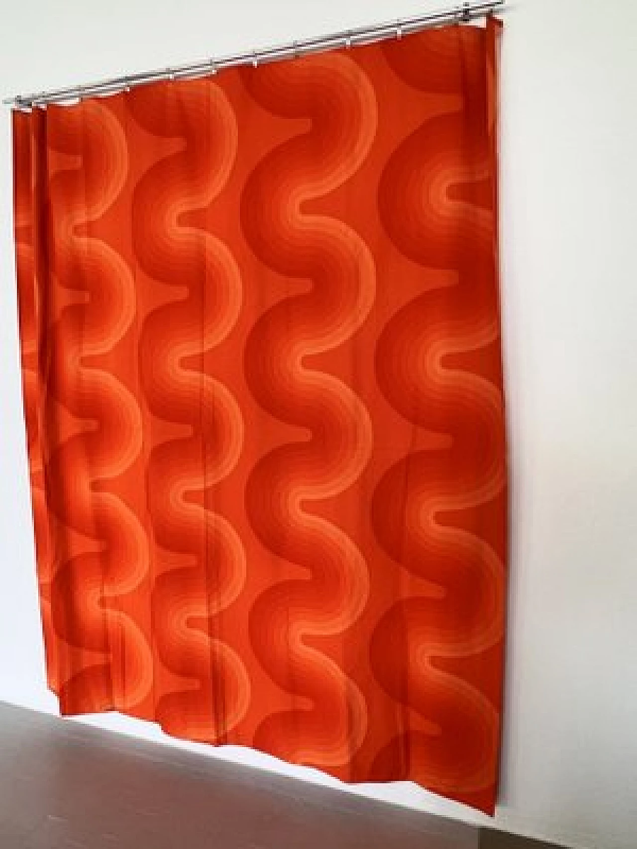 Orange patterned fabric by Verner Panton, 1970s 23