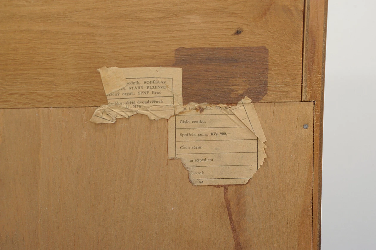 Beech and plywood wardrobe by Bohumil Landsman for Jitona, 1970s 13