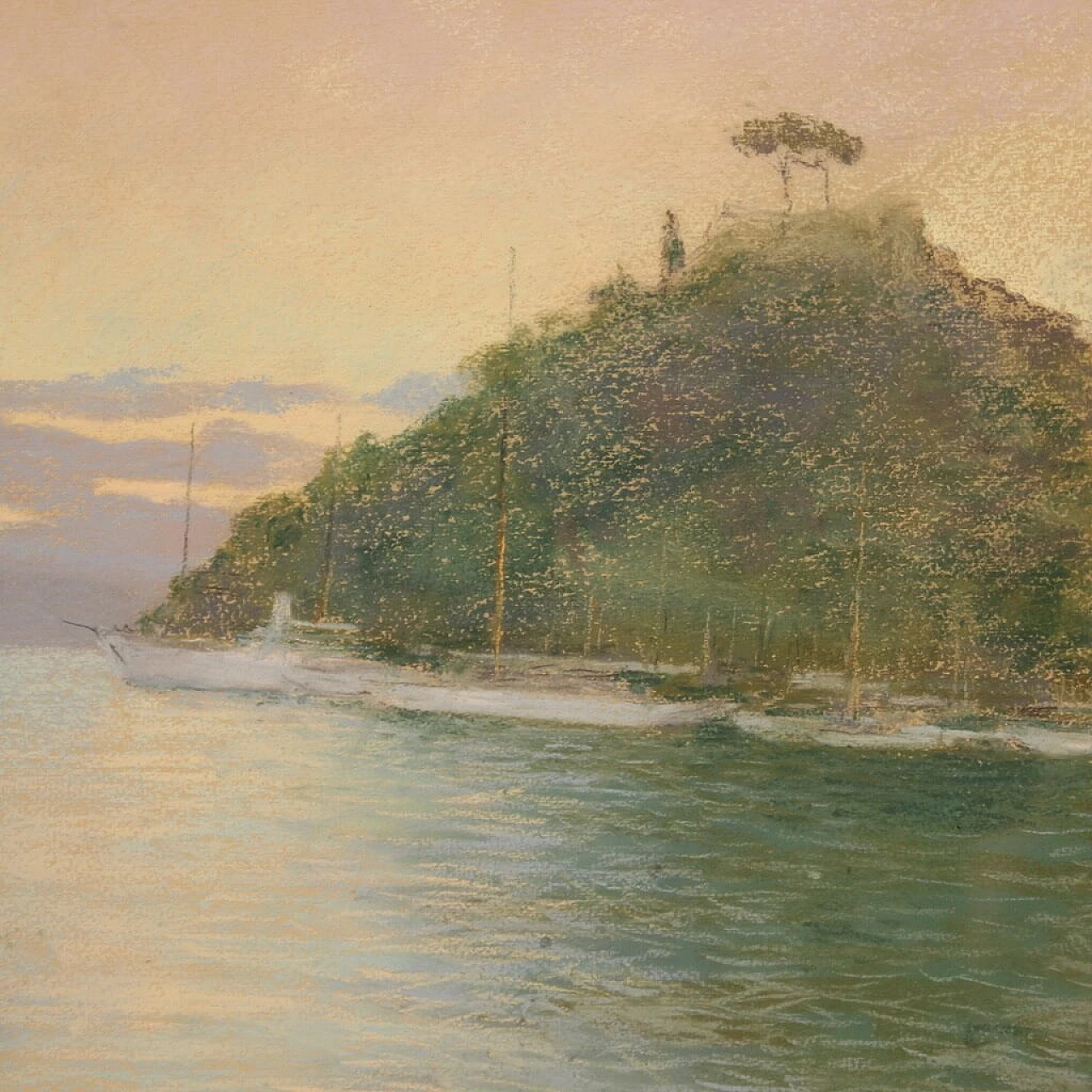 Romolo Pergola, Veduta di Portofino, pastello, 1948 2