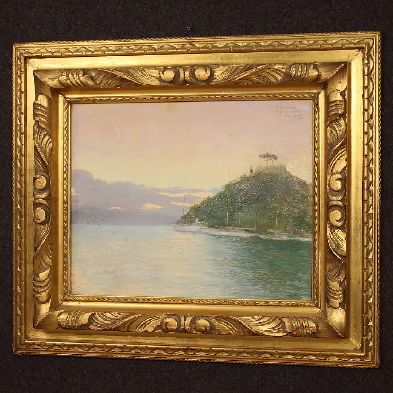 Romolo Pergola, View of Portofino, pastel, 1948 5