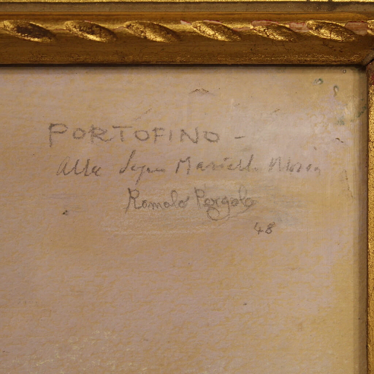 Romolo Pergola, Veduta di Portofino, pastello, 1948 6