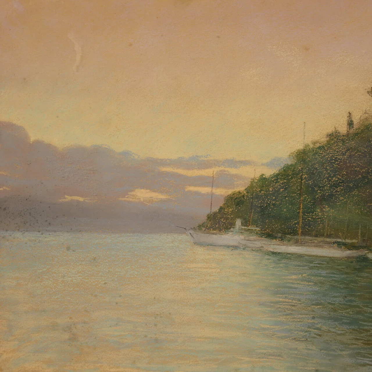 Romolo Pergola, Veduta di Portofino, pastello, 1948 8