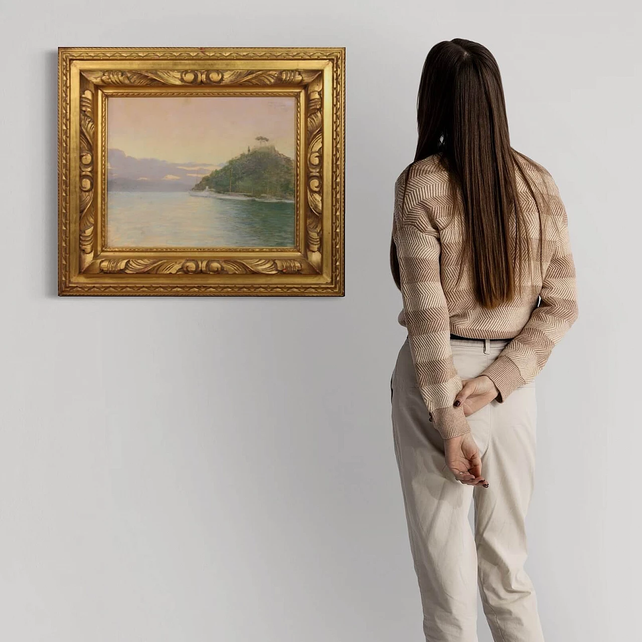 Romolo Pergola, Veduta di Portofino, pastello, 1948 12