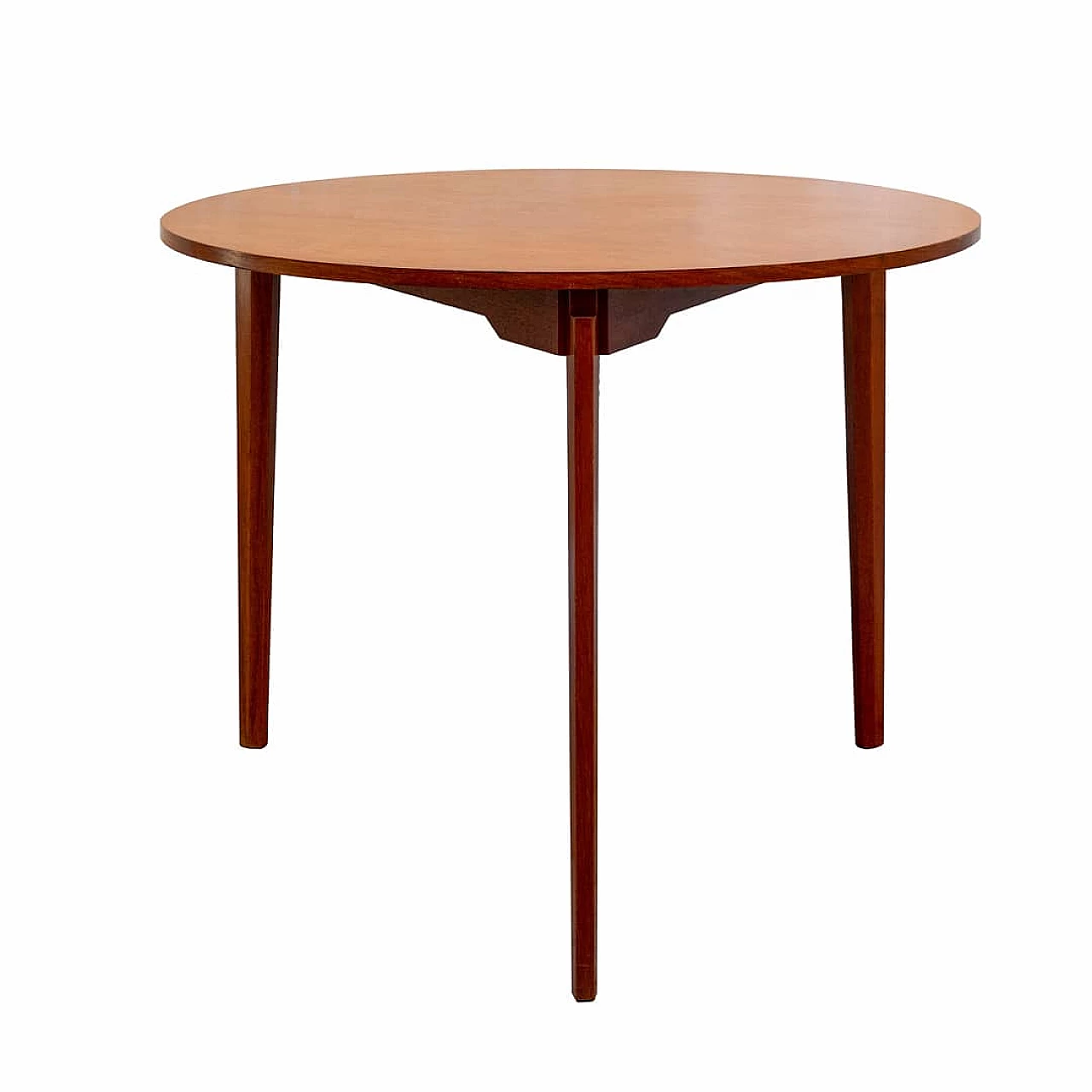 Round three-legged walnut table in the style of Gio Ponti, 1950s 5