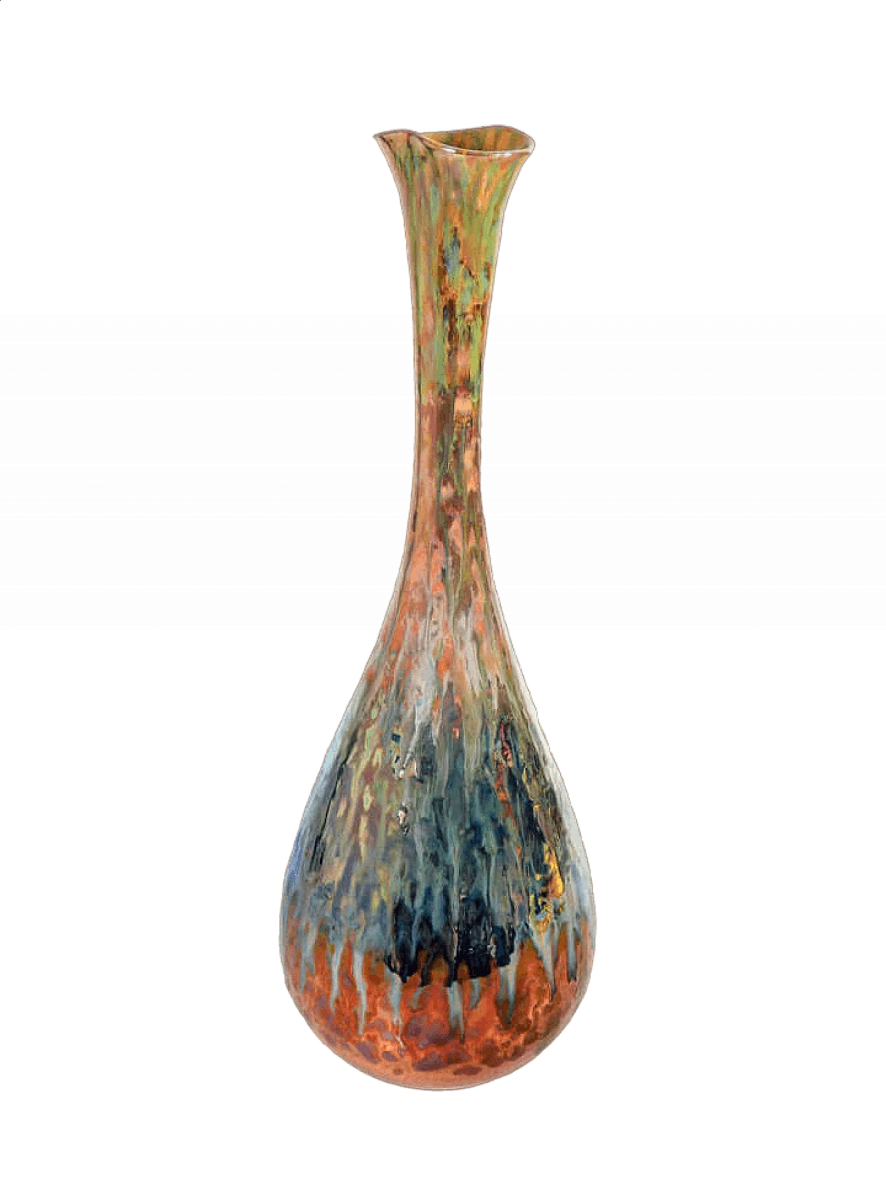 Glazed and luster-decorated ceramic vase by Vittoria Mazzotti