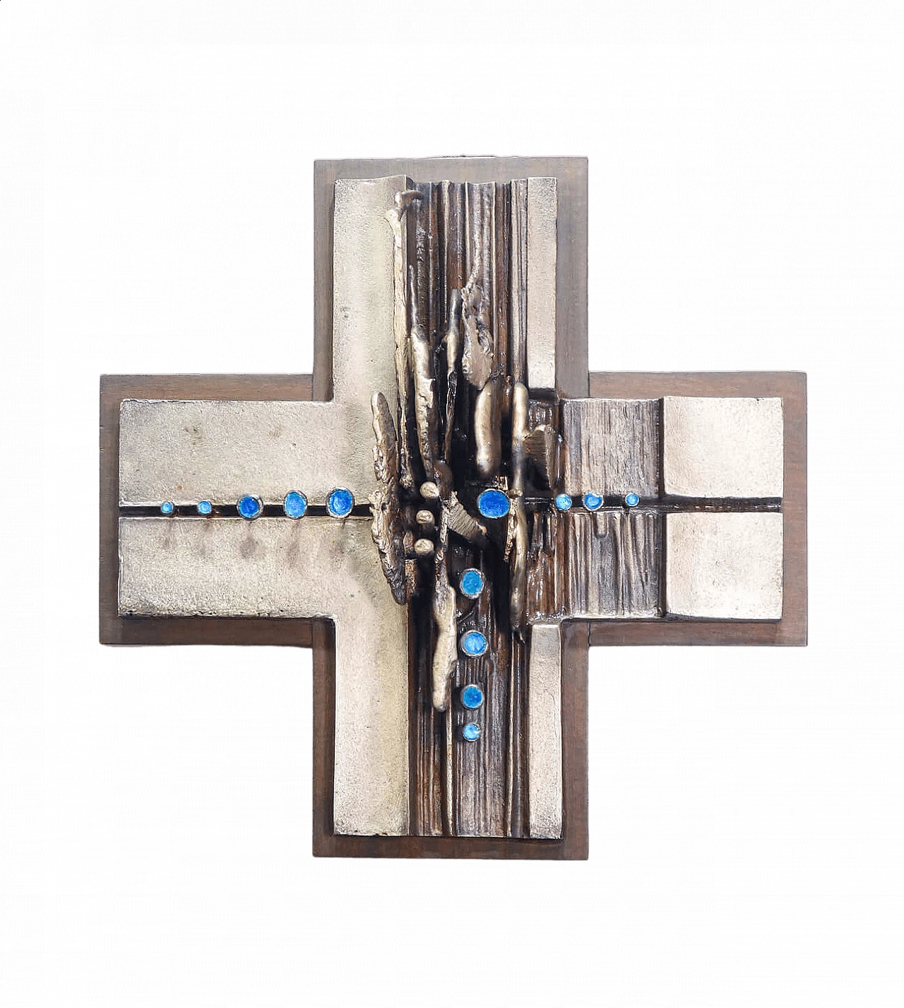 Metal and enamel crucifix by Del Campo, 1960s 10