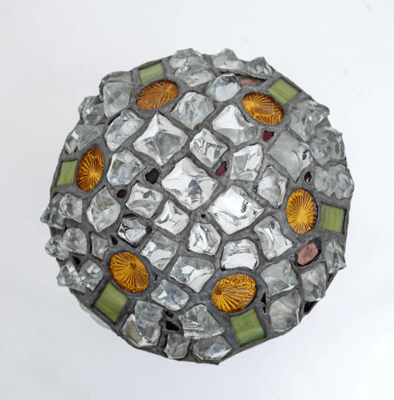 Lampada da tavolo Art Nouveau stile Tiffany in ottone, vetro e cristallo, anni '30 10