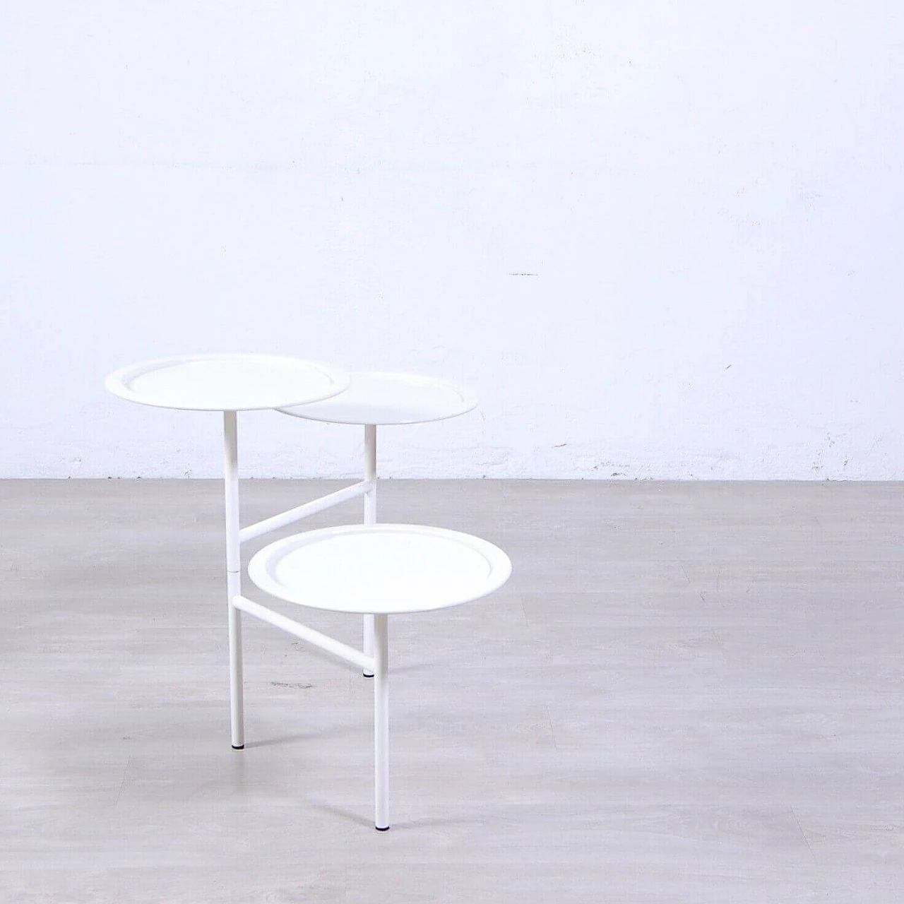 Calder white steel three-tier coffee table by K Grcic for Driade, 1990s 5