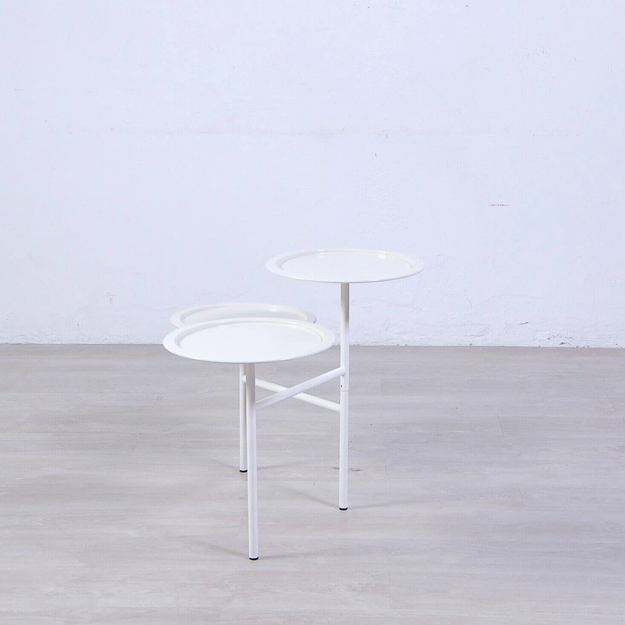 Calder white steel three-tier coffee table by K Grcic for Driade, 1990s 9