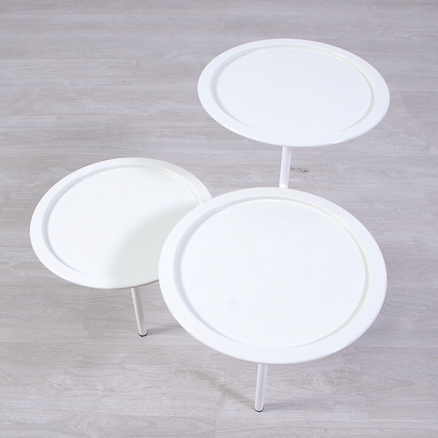 Calder white steel three-tier coffee table by K Grcic for