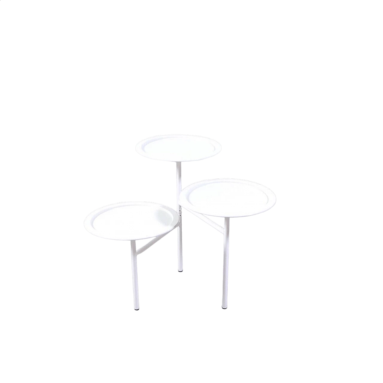 Tavolino Calder acciaio bianco tre piani di K Grcic per Driade, anni '90 13