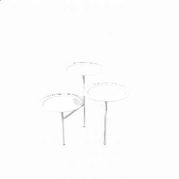 Tavolino Calder acciaio bianco tre piani di K Grcic per Driade, anni '90