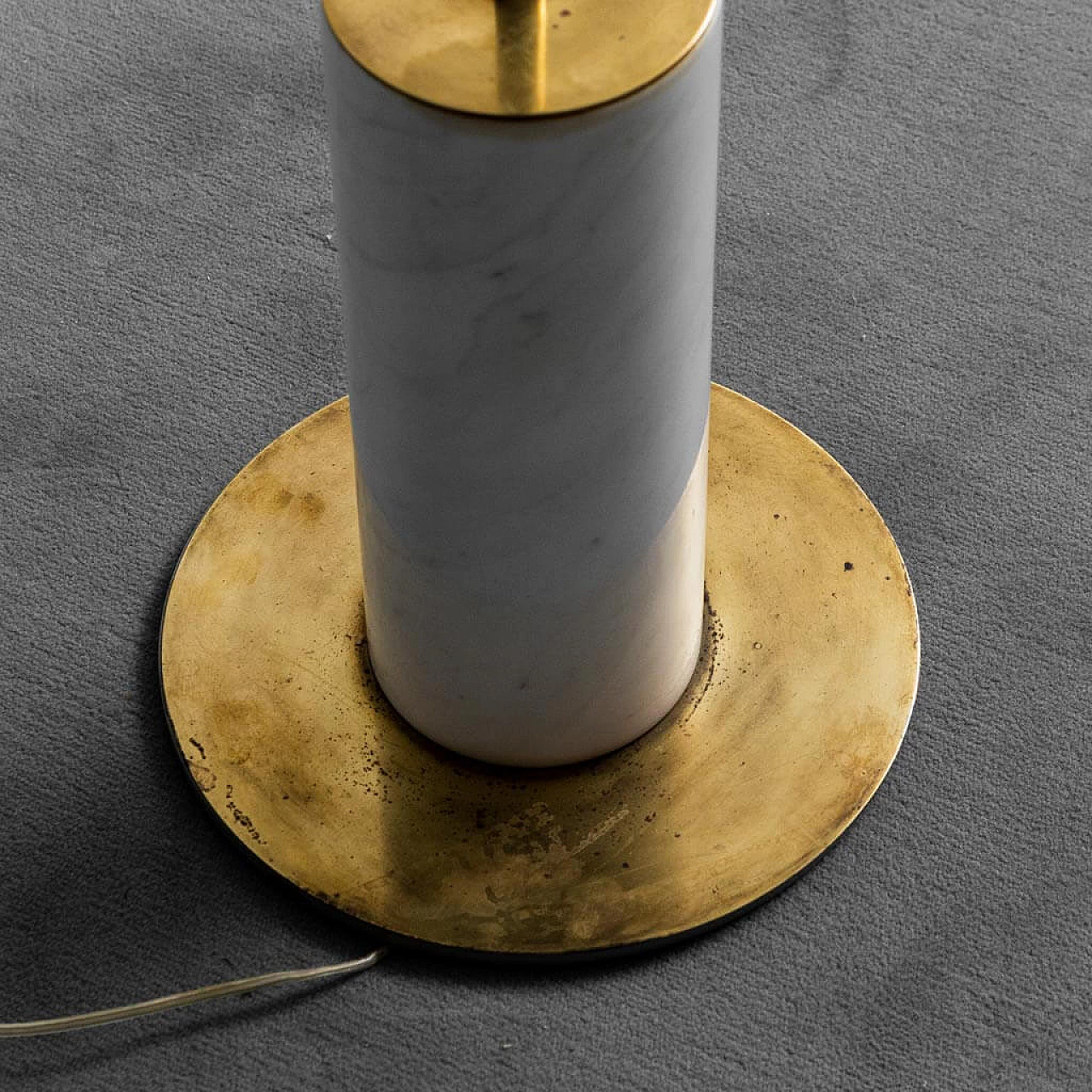 Metal and marble floor lamp, 1970s 1147699