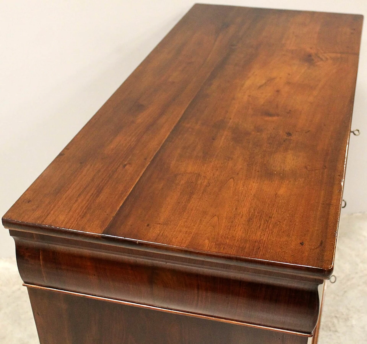 Cassettone Cappuccino Luigi Filippo in noce massello, metà '800 3