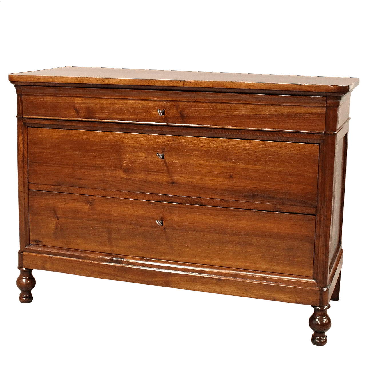 Cassettone Cappuccino Carlo X in noce massello, prima metà dell'800 11