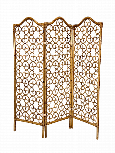 Three-panel bamboo screen, 1970s