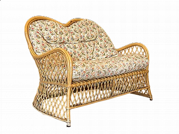 Wicker and bamboo sofa by Gervasoni, 1980s