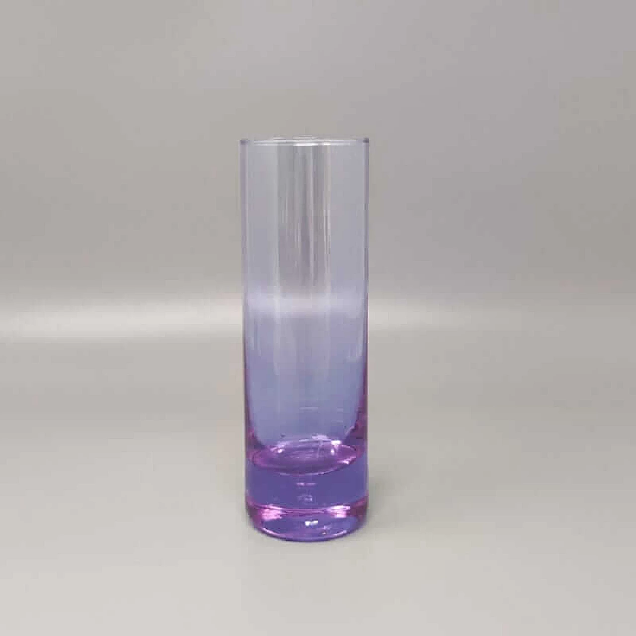 4 Bicchieri e secchiello per ghiaccio in cristallo viola di Ivat, anni '70 4