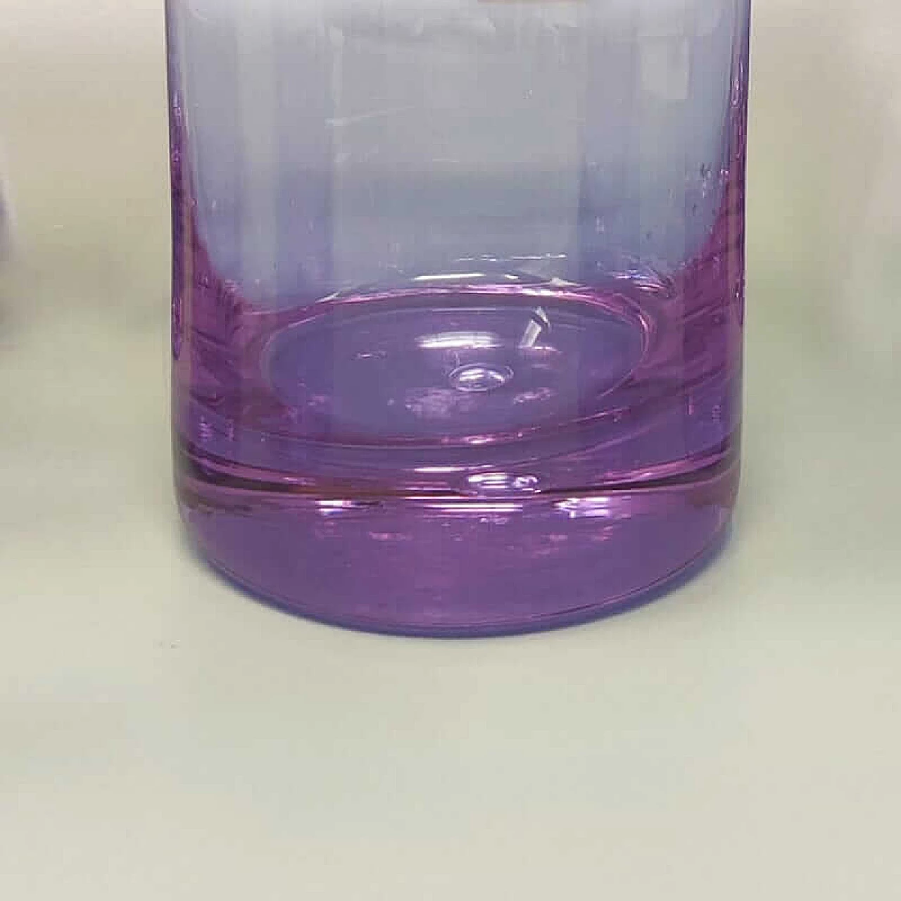 4 Bicchieri e secchiello per ghiaccio in cristallo viola di Ivat, anni '70 7