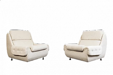 Coppia di poltrone in tessuto beige di Jitona, anni '70