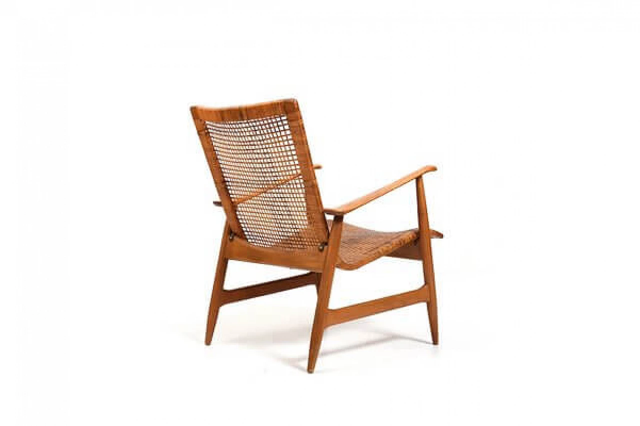 Cane and beech armchair attributed to Ib Kofod-Larsen, 1950s 9