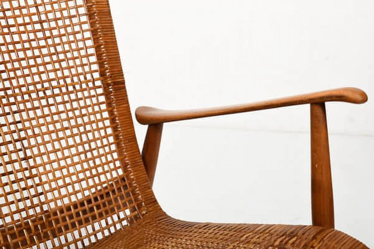 Cane and beech armchair attributed to Ib Kofod-Larsen, 1950s 10