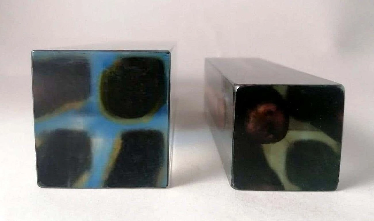 Pair of coloured submerged Murano glass vases, 1960s 3