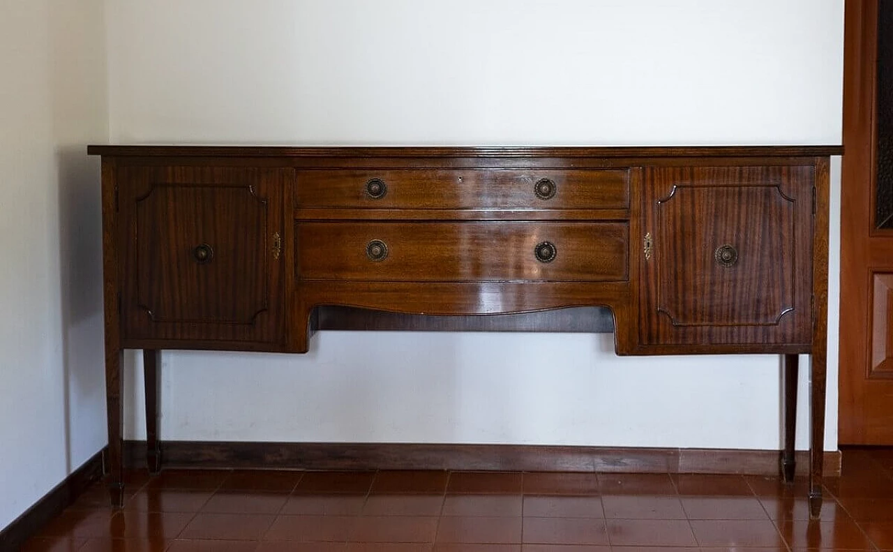 Credenza in mogano con maniglie in ottone di Leonard Moore, anni '60 9