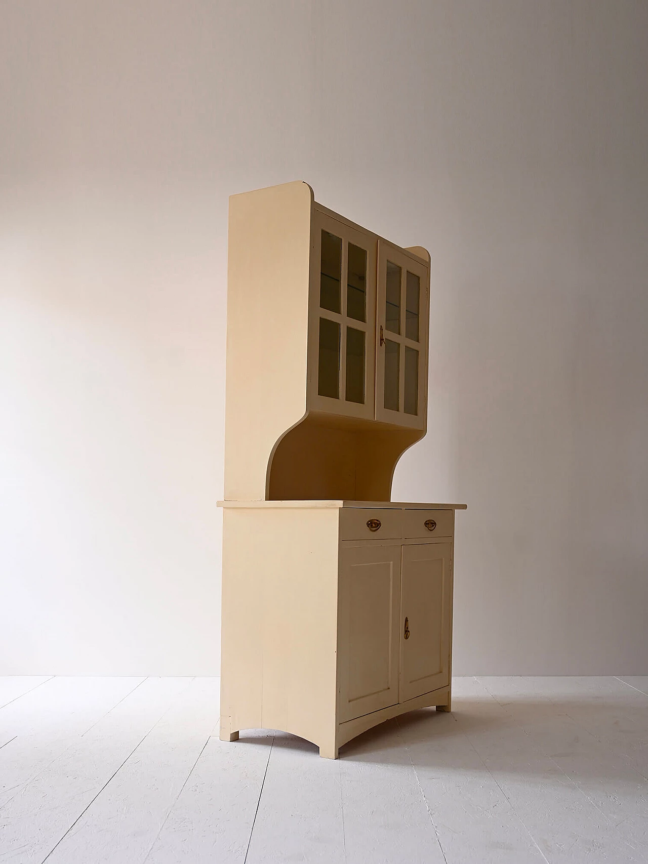 Scandinavian lacquered wooden sideboard with glass doors, 1960s 4