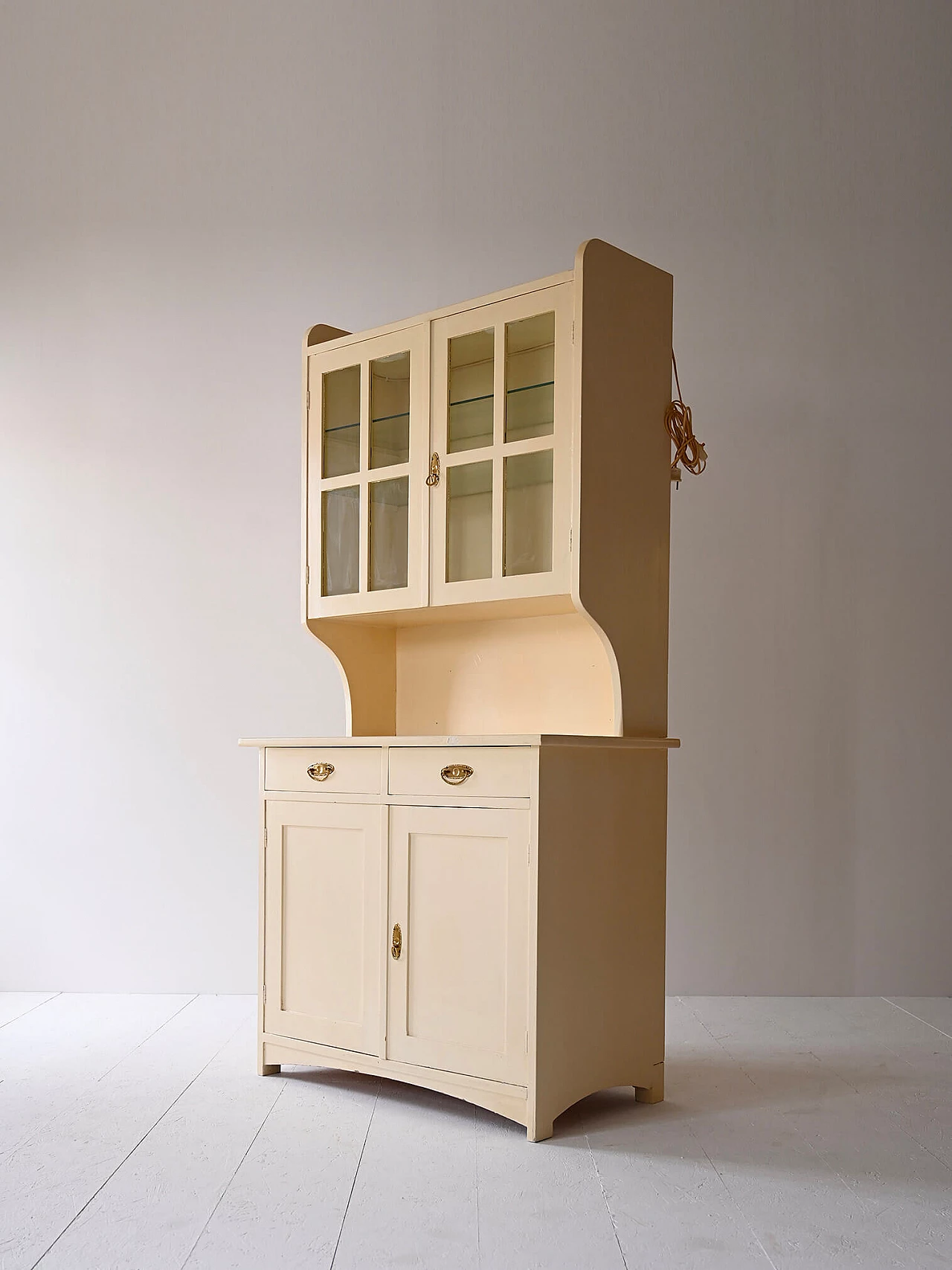 Scandinavian lacquered wooden sideboard with glass doors, 1960s 5