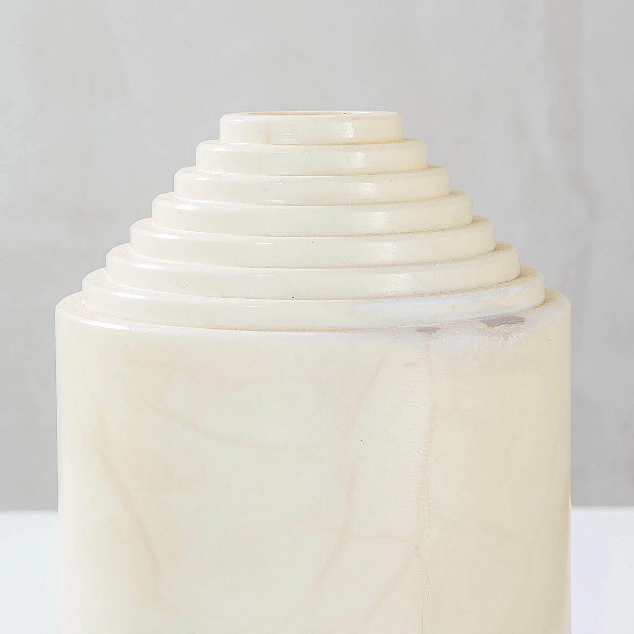 Pair of white marble table lamps by Sergio Asti, 1970s 3